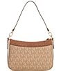 Michael Kors Jet Set Charm Medium Top Zip Signature Logo Pouchette Crossbody Bag, Color:Camel/Luggage - Image 2