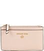 Color:Soft Pink - Image 1 - Jet Set Charm Pebble Leather Small Slim Card Case