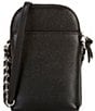 Color:Black - Image 2 - Jet Set Charm Solid Mercer Pebble Leather North South Chain Phone Crossbody Bag