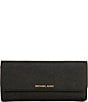 Michael Kors Jet Set Large Saffiano Leather Snap-Front Wallet, Color:Black - Image 1