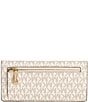 Michael Kors Jet Set Large Signature Logo Gold Metal Snap-Front Wallet, Color:Vanilla Acorn - Image 2