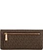 Michael Kors Jet Set Large Signature Logo Gold Metal Snap-Front Wallet, Color:Brown Acorn - Image 2