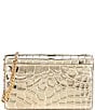 Michael Kors Jet Set Medium Gold Metallic Crocodile Embossed Leather Crossbody Bag, Color:Pale Gold - Image 2