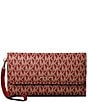 Michael Kors Jet Set Medium Logo Metallic Dots Flap Double Zip Wristlet - Image 1