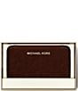 Michael Kors Jet Set Metallic Small Zip Around Card Case, Color:Chocolate - Image 4
