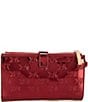 Michael Kors Jet Set MK Facet Logo Embossed Specchio Double Zip Wristlet, Color:Deep Red - Image 2