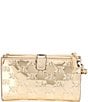 Michael Kors Jet Set MK Facet Logo Embossed Specchio Double Zip Wristlet, Color:Pale Gold - Image 2