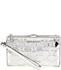 Michael Kors Jet Set MK Facet Logo Embossed Specchio Double Zip Wristlet, Color:Silver - Image 1