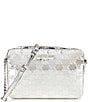 Michael Kors Jet Set MK Facet Logo Embossed Specchio Large E/W Crossbody Bag, Color:Silver - Image 1