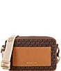 Michael Kors Jet Set Nylon Signature Logo Large E/W Crossbody Bag, Color:Brown/Acorn - Image 1