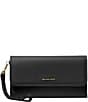 Michael Kors Jet Set Pebbled Leather Medium Flap Double Zip Wristlet - Image 1