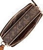 Color:Brown/Luggage - Image 3 - Jet Set Small Double Zip Signature Logo Camera Chain Crossbody Bag