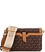 Michael Kors Nylon Jet Set Small Logo Print Woven Smartphone Crossbody Bag, Color:Brown/Acorn - Image 2