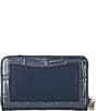 Color:Navy - Image 2 - Jet Set Small Zip Around Silver Hardware Card Case Glimmer Croco Card Case