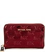 Michael Kors Jet Set Small Zip Around Card Case, Color:Deep Red - Image 1