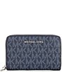Michael Kors Jet Set Small Zip Around Card Case, Color:Dress Blue - Image 1