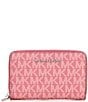 Michael Kors Jet Set Small Zip Around Card Case, Color:Rosewood - Image 1