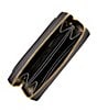 Color:Black - Image 3 - Jet Set Small Zip Around Gold Tone Pebble Leather Card Case Wallet