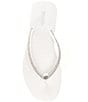 Color:Optic White - Image 5 - Jinx Flip Flop Rhinestone Thong Sandals