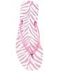 Color:Cerise - Image 5 - Jinx Zebra Print Thong Sandals