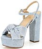 Color:Blue Haze - Image 4 - Josie Rhinestone Denim Platform Sandals