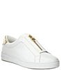 Color:White/Pale Gold - Image 1 - Keaton Leather Zip Sneakers