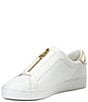 Color:White/Pale Gold - Image 4 - Keaton Leather Zip Sneakers
