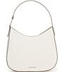 Color:Optic White - Image 1 - Kensington Pebbled Leather Silver Hardware Large Hobo Shoulder Bag