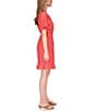 Color:Geranium - Image 3 - Lace Wrap Front Mini Dress