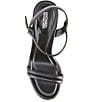 Color:Black - Image 5 - Laci Leather Rhinestone Platform Dress Sandals
