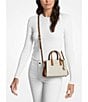Michael Kors Laila Extra-Small Signature Logo Satchel Bag, Color:Vanilla/Acorn - Image 3