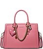Michael Kors Laila Medium Satchel With Jewel Chain Satchel Bag, Color:Rosewood - Image 1