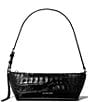Michael Kors Laila Small East West Croc Embossed Leather Pouchette Shoulder Bag - Image 1