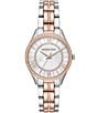 Color:Two-Tone - Image 1 - Lauryn Two Tone MOP Dial 3-Hand Bracelet Watch