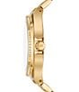 Color:Gold - Image 2 - Lennox Three-Hand Faceted Cheetah Print Bracelet Watch