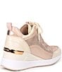 Color:Pink - Image 2 - Lolly Wedge Rhinestone Sneakers