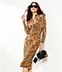 Color:Burnt Terract - Image 6 - Long Sleeve Notch Collar Button Front Paisley Midi Dress