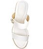 Color:Optic White - Image 5 - Lucinda Vachetta Leather Wedge Sandals