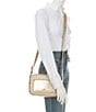 Color:Natural/Pale Gold - Image 4 - Maeve Large Canvas and Metallic Crossbody Bag