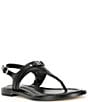 Michael Kors Mandy Leather Logo Hardware T-Strap Slingback Sandals - Image 1