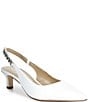 Michael Kors Marcia Leather Chain Hardware Slingback Kitten Heel Pumps - Image 1