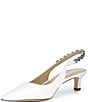 Michael Kors Marcia Leather Chain Hardware Slingback Kitten Heel Pumps - Image 4
