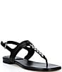 Michael Kors Marcia Leather Chain Hardware Thong Sandals - Image 1