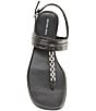 Michael Kors Marcia Leather Chain Hardware Thong Sandals - Image 5
