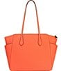 Color:Spiced Coral - Image 2 - Marilyn Medium Saffiano Leather Top Zip Logo Charm Tote Bag