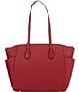 Michael Kors Marilyn Medium Saffiano Leather Top Zip Logo Charm Tote Bag, Color:Deep Red - Image 2