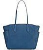 Michael Kors Marilyn Medium Saffiano Leather Top Zip Logo Charm Tote Bag, Color:Dark Chambray - Image 2