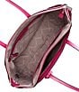 Color:Cerise - Image 3 - Silver Hardware Marilyn Medium Saffiano Leather Top Zip Tote Bag