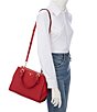 Color:Crimson - Image 4 - Marilyn Saffiano Leather Medium Satchel Bag