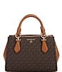 Color:Brown/Acron - Image 1 - Marilyn Signature Logo Small Double Handle Crossbody Bag